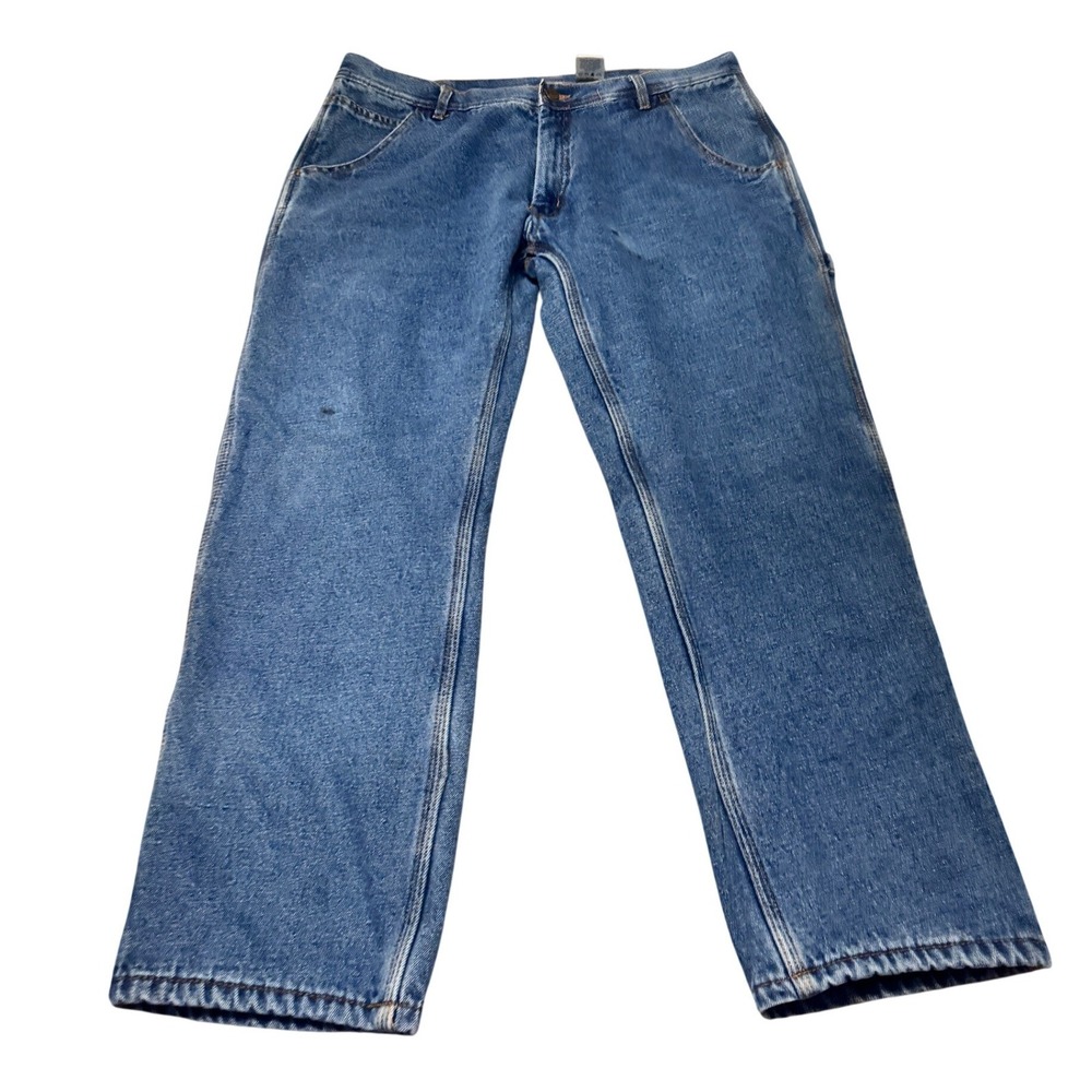KEY Carpenter Jeans Blue Denim Relaxed Fit Straight Leg Work Pants 36x30